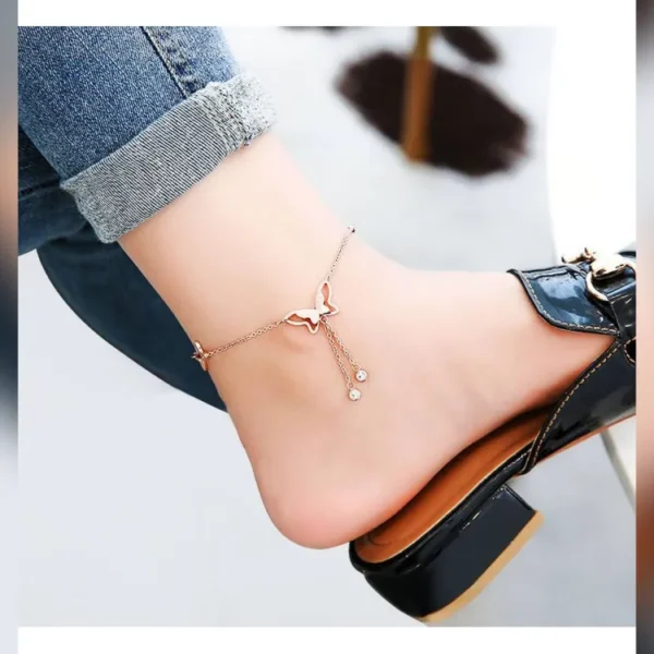 pack of 2 koren anklet or bracelet simple & beautiful butterfly | adjustable size | for girls, women - Image 2