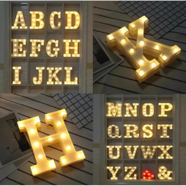 1pcs led alphabet battery operated all led letter a to z for night lights wedding birthday party for room and decoration using without electricity