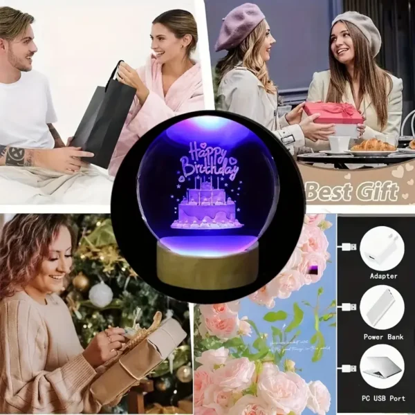 rgb glowing crystal ball night light | warm & romantic atmosphere for your home and room - Image 16
