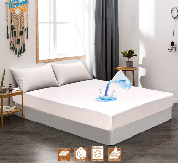 100% waterproof mattress protector cover is made of polish fabric,  (random color) - Image 4