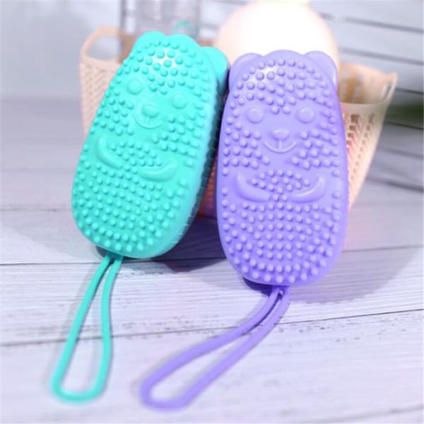 silicone soap bath massage / bath body brush high quality silicon bath brush (random color) - Image 3