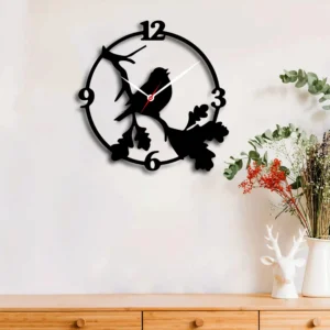 sparrow decorative 3d wooden wall clock for living room bedroom office kitchen etc | mdf wall clock