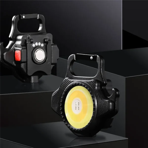 cob rechargeable keychain light with built-in battery, type-c charging, bottle opener, battery indicator, magnet & 6 lighting modes - Image 5
