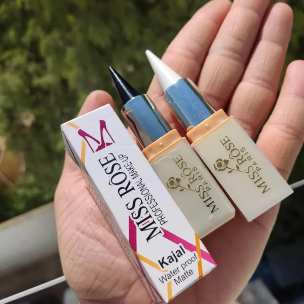 pack of 2 kajal (black &  white) miss rose  professional makeup kajal - Image 5