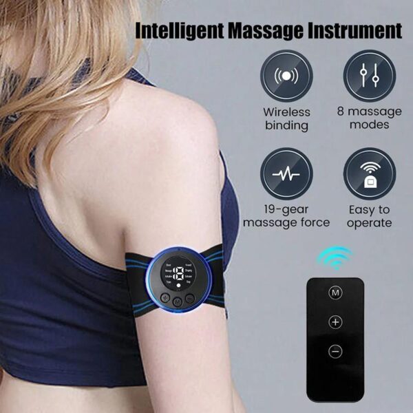 ems butterfly neck massager for muscle pain relief and shoulder relaxation with remote - imported - Image 6