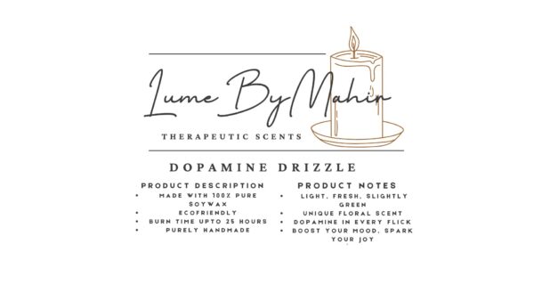 dopamine drizzle | dopamine in every flick – handmade fresh floral soy wax candle - 100 gram - Image 2