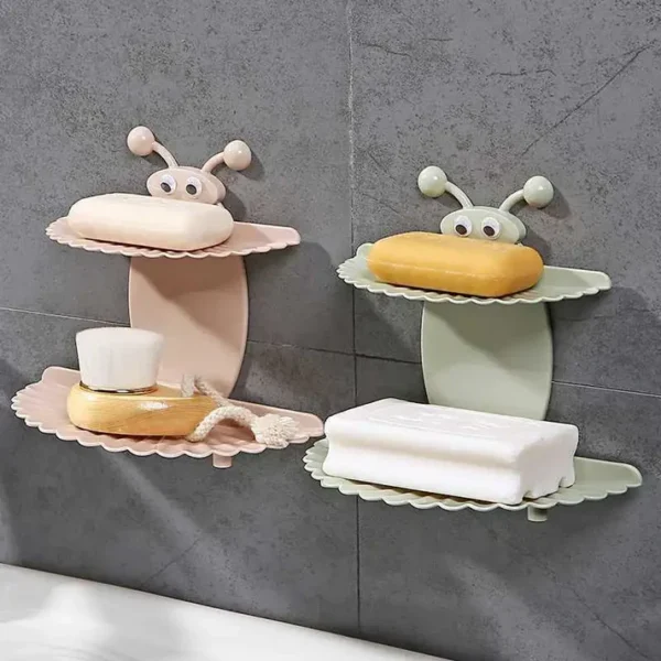self adhesive double-layer soap holder (random color)