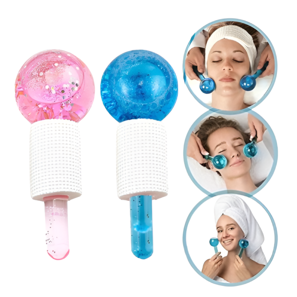 beauty crystal ball, ice globe anti-aging face and eye skin treatment cooling facial roller (random color)