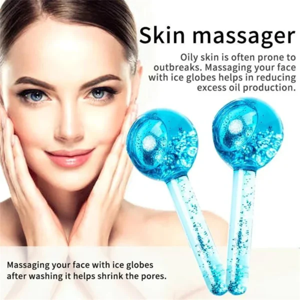 beauty crystal ball, ice globe anti-aging face and eye skin treatment cooling facial roller (random color) - Image 7