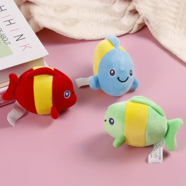 clownfish design pet | smiling stuff fish squeaky plush toy - 20cm (random color) - Image 5