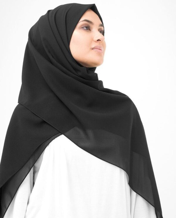 black chiffon  staller  burkha hijab with stone work (random stone work )