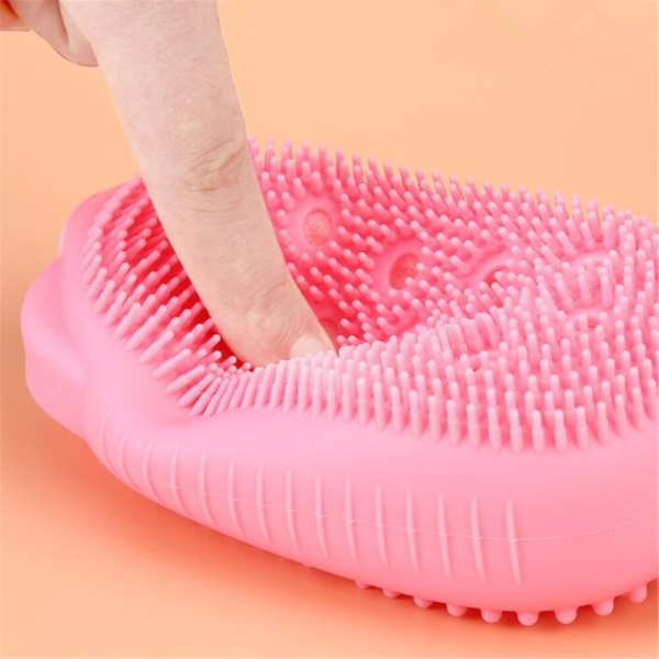 silicone soap bath massage / bath body brush high quality silicon bath brush (random color) - Image 5