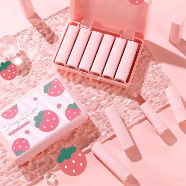 dragon ranee 6 pieces velvet matte pink lipstick set | long lasting makeup waterproof lip gloss for girls & womens - Image 5