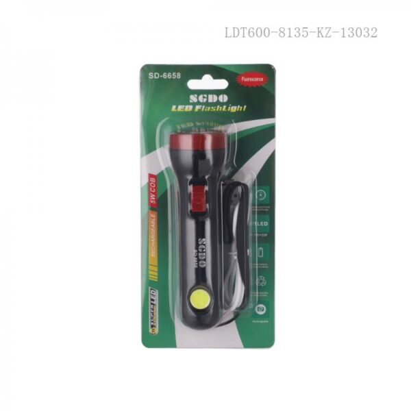 rechargeable led torch light sd-6658 mini pocket flashlight emergency torch light | best quality torch light | light for hiking & camping ( random color ) - Image 2