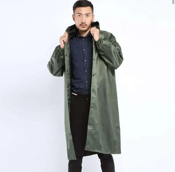 1 pc stylish beautiful rain coat heavy parachute rain coat waterproof raincoat hooded coat (random color) - Image 6