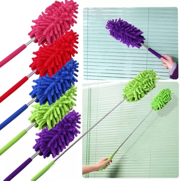 adjustable microfiber duster stretch extend telescopic feather duster home car furniture cleaning tools book cleaner  (random color) - Image 6