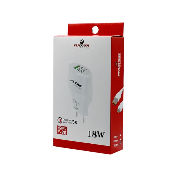 maxon f-20 charger 3.0 quick charge- 1 usb port- 18w fast charger - Image 4