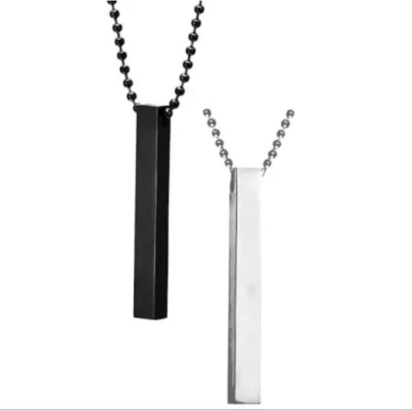 boys bar necklace pack of 2  materials stainless steel - Image 5