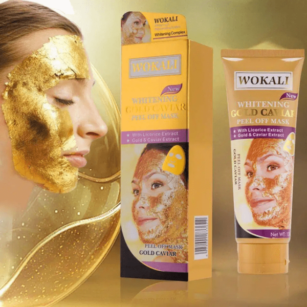wokali gold caviar mask face peel off mask rejuvenating skin care gold mask for women and for girls - Image 3