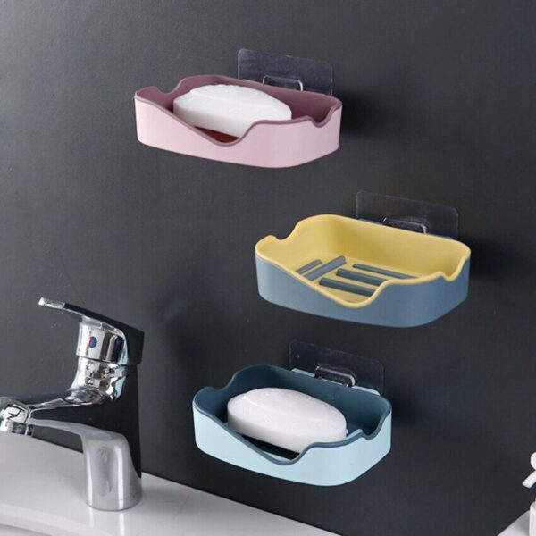 wall mounted soap dish holder for bathroom | wall mounted soap bar, holder rack for shower wall, kitchen, bathroom (random color)