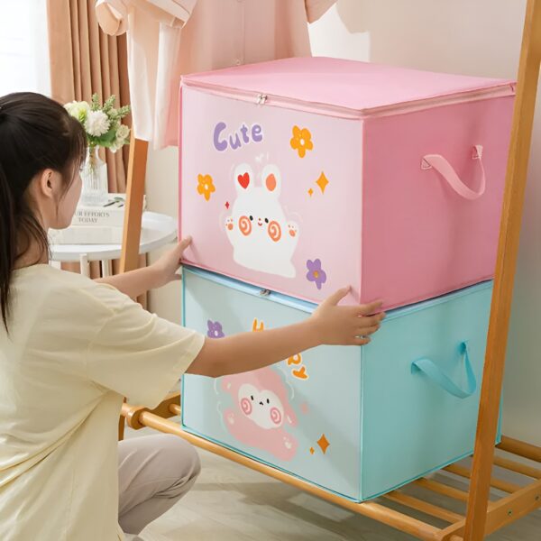 lucky teddy bear storage bag - clothes & toy organizer | cartoon animal storage box (random design & color) - Image 4