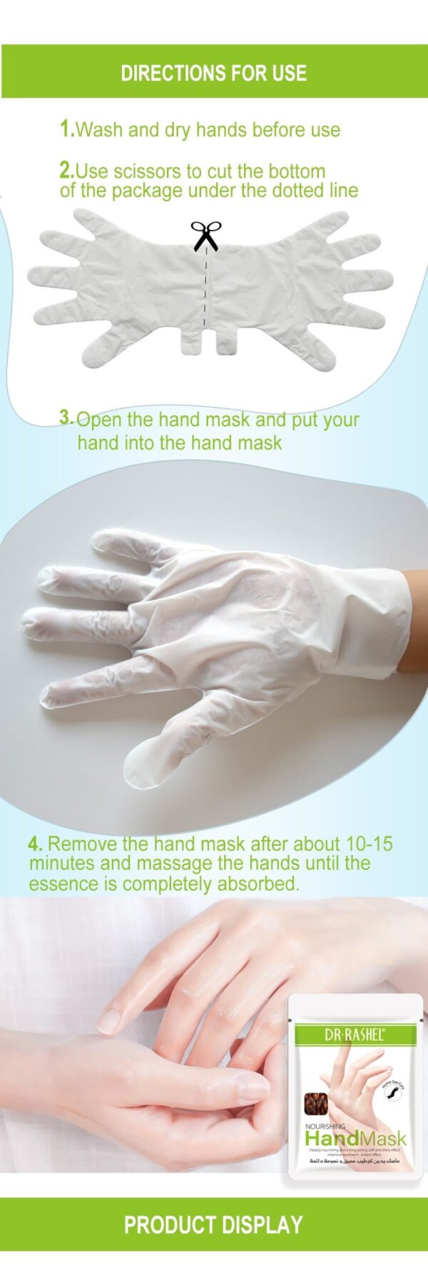 dr.rashel argan oil nourishing hand mask and hand absorb solution - Image 3