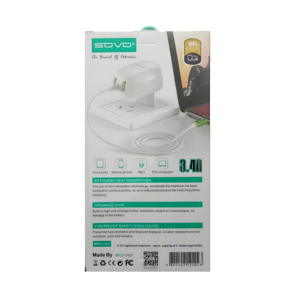 sovo sg-75 ready 3.4-amp 2usb high quallity type-c cable fast charger - Image 7