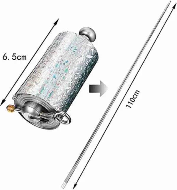 magic extendable metal stick for self defence and fun magic pocket stick (silver) - Image 5