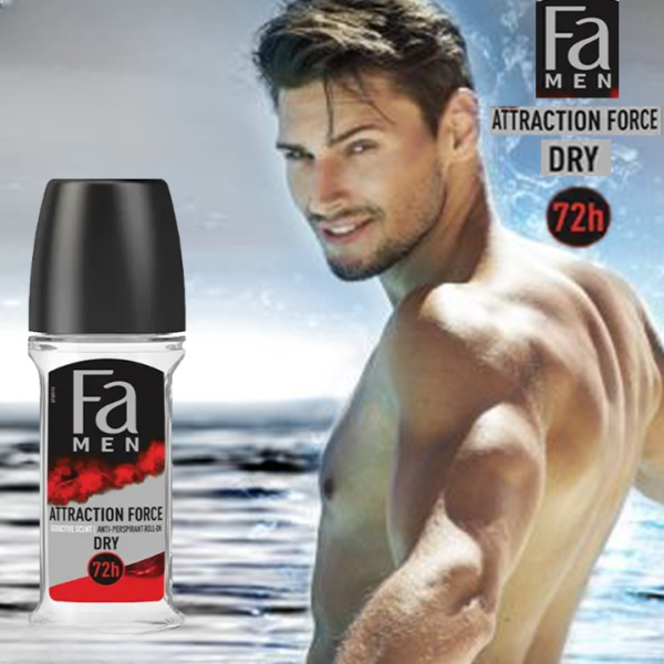 fa men attraction force sensitive scent anti-perspirant roll on 50ml - Image 4