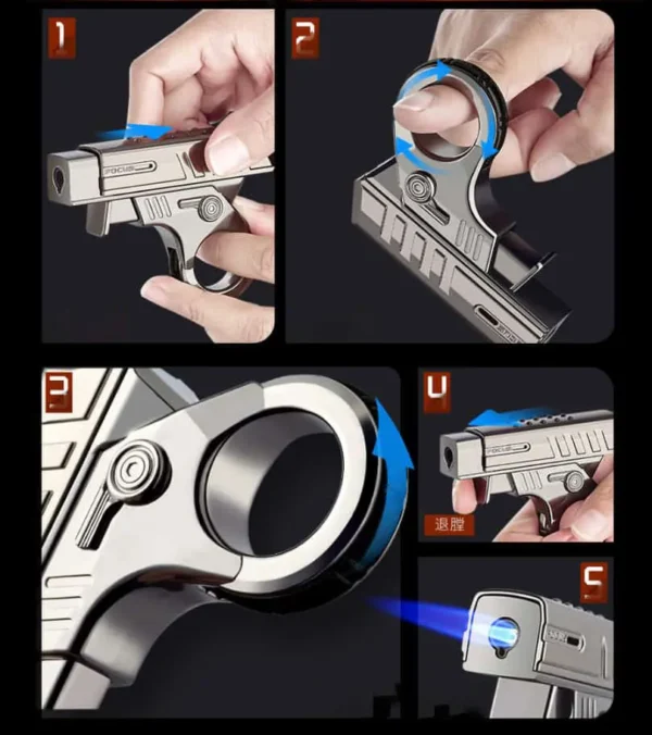refillable fancy focus gun lighter - best quality metal lighter ( box packing ) - Image 6
