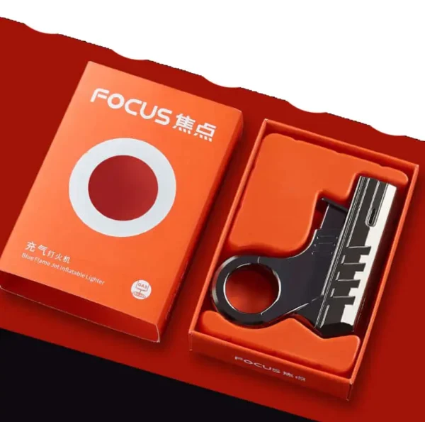 refillable fancy focus gun lighter - best quality metal lighter ( box packing )