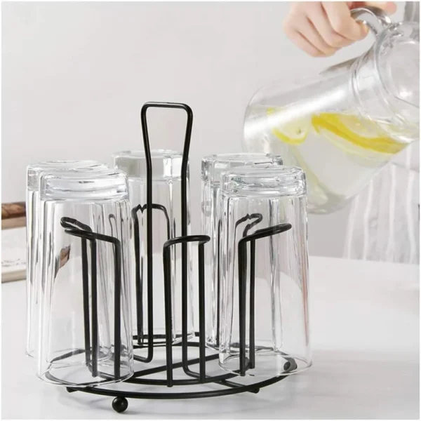 tabletop metal glass stand, 6 mug storage rack, /  glass, mug, non-slip mugs bottles organizer for kitchen - Image 4