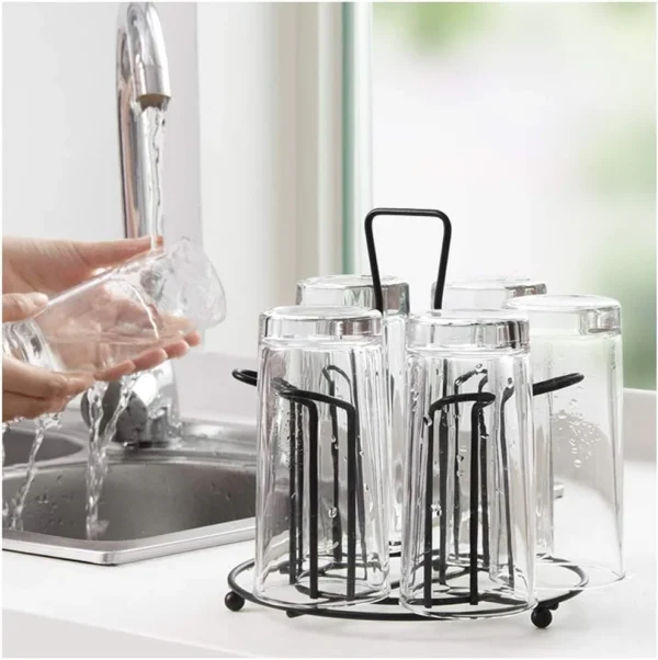 tabletop metal glass stand, 6 mug storage rack, /  glass, mug, non-slip mugs bottles organizer for kitchen - Image 5