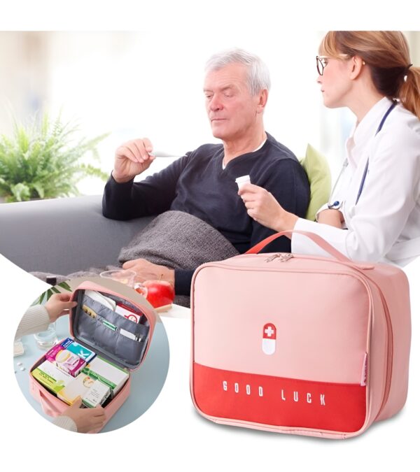 empty medicine pills storage box organizer | first aid kit medicine bag portable waterproof outdoor travel (random color)