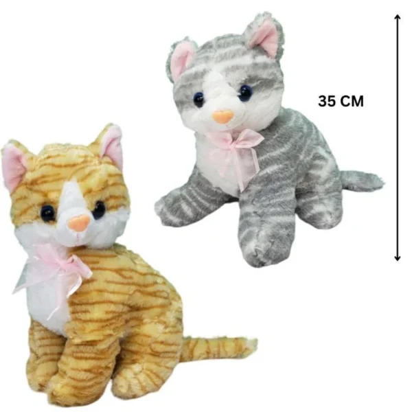 smilling small kitten plush / stuff toy doll | stuffed cats for kids girls boys gift for valentines birthday - 35 cm (random color) - Image 2