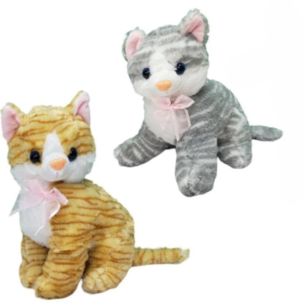 smilling small kitten plush / stuff toy doll | stuffed cats for kids girls boys gift for valentines birthday - 35 cm (random color)