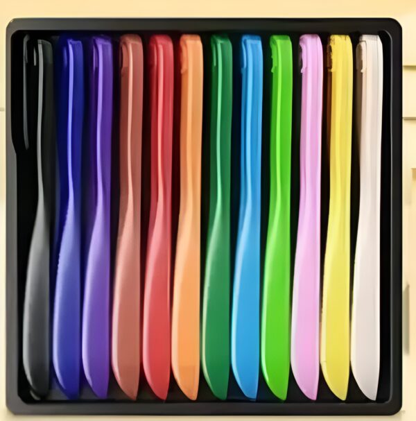 children pack of 12 plastic crayons, 12 vibrant crayons colors, caryon pencils - Image 3