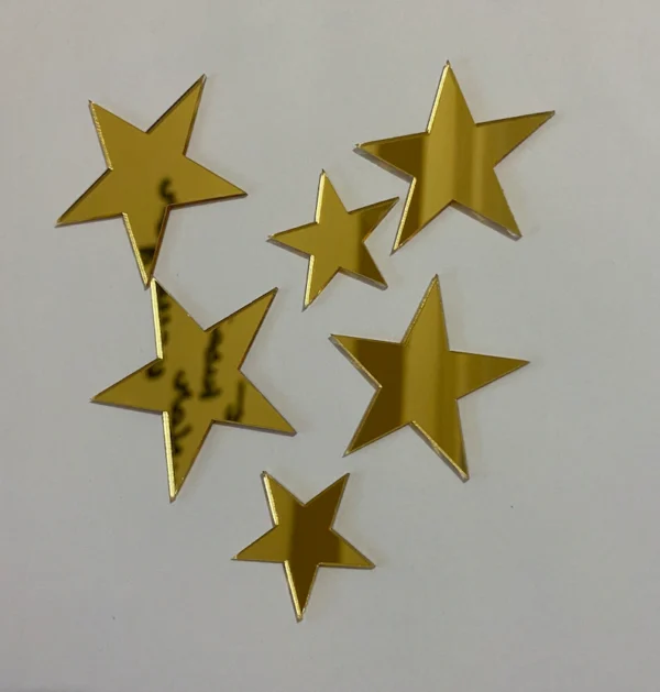 15 stars mirror matrial acrylic  wall art decor star stickers decals for kids girls bedroom bathroom playroom golden - Image 6