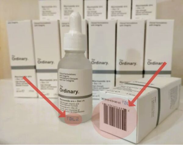 niacinamide 10% + zinc 1% with batch code the ordinary serum