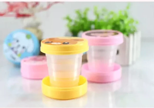 folding collapsible magic water cup & mug glass for kids, travel & outdoors - 1 pc (random color & character) - Image 6