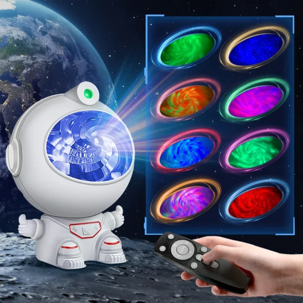 astronaut star projector, kids night light, nebula projector light. galaxy bedroom projector,