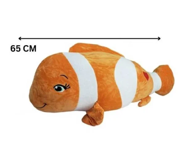 clown fish soft stuffed plush sea animal pillow for kids boys & girls birthday gifts (color: orange and white size: 65 cm) - Image 2