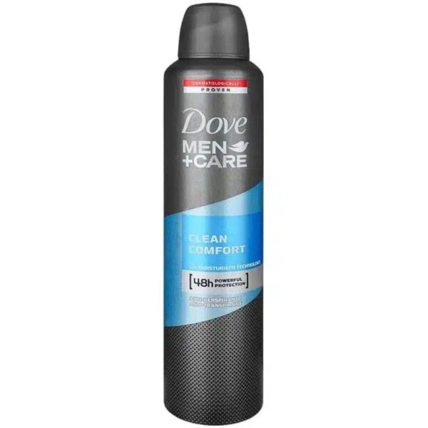 dove men+care clean comfort with 48 hour powerful protection body spray 250ml