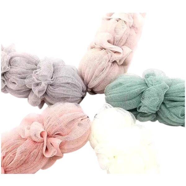 premium exfoliating loofah sponge – long handle shower pouf for body & back scrubbing (random color)) - Image 4