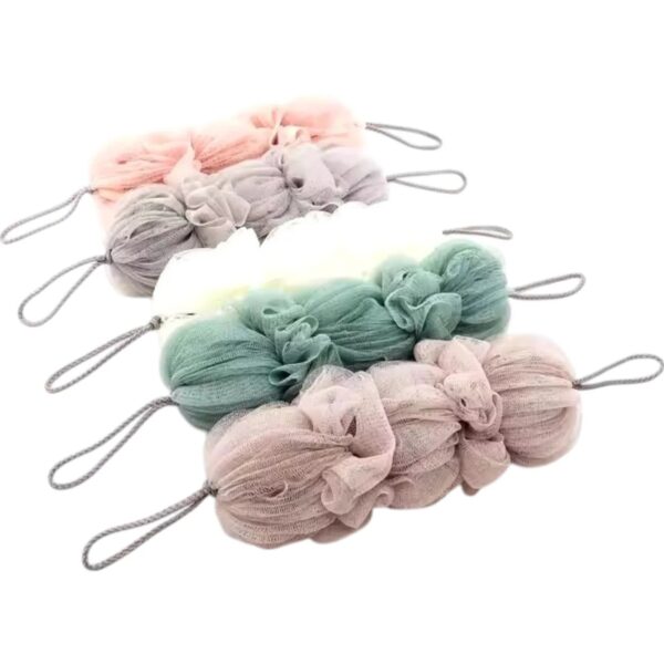premium exfoliating loofah sponge – long handle shower pouf for body & back scrubbing (random color)) - Image 3