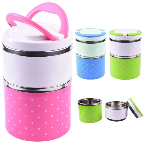 lunch box 2 layer   for kids and adults (random color) - Image 10