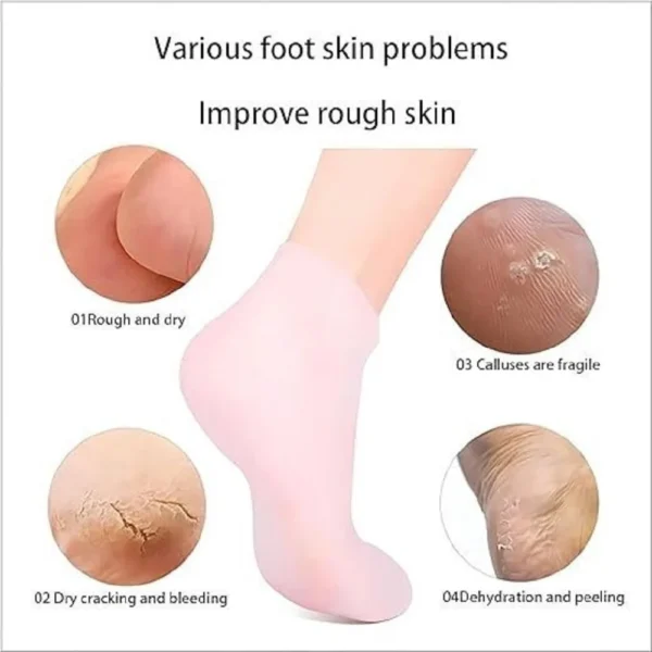 silicone socks gel moisturizing jelly socks foot care protector (random color)  75gm