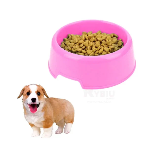 round  shaped food bowl pet plastic food bowl (random color)  8 inch - Image 4