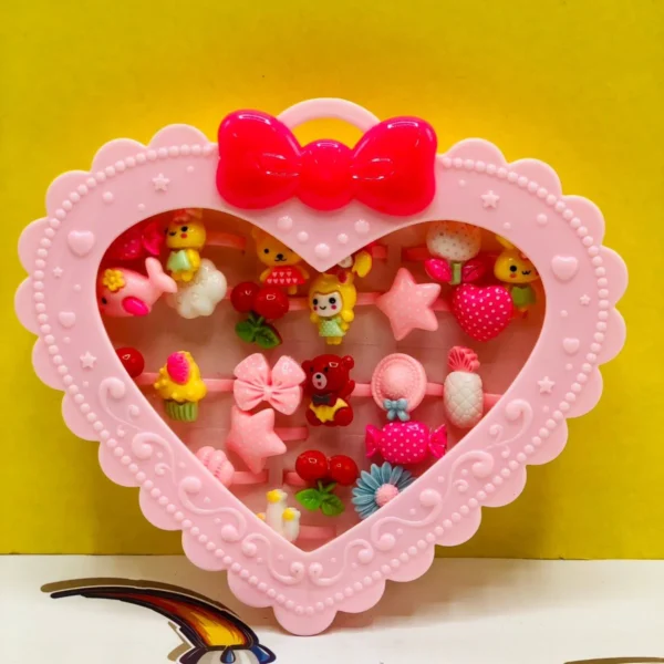 pack of 24 cute rings in heart shape box - Image 4