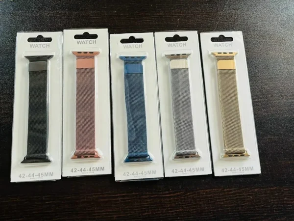 stainless steel milanese magnetic mesh loop smart watch band strap metal watchband - (random color & design)